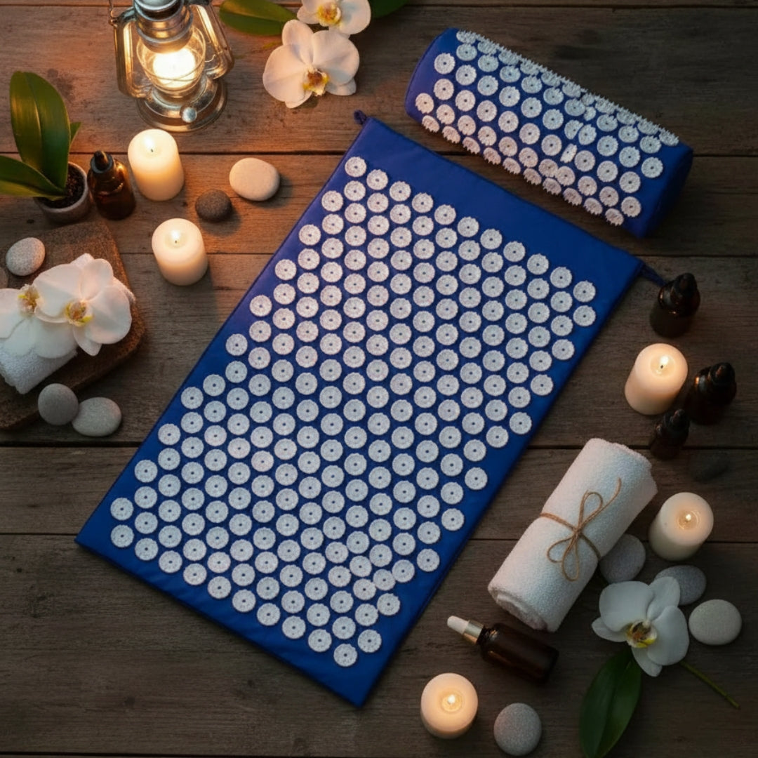 Acupressure Mat and Cushion Set – Pure Cotton Detachable Massage Pad with Carry Bag