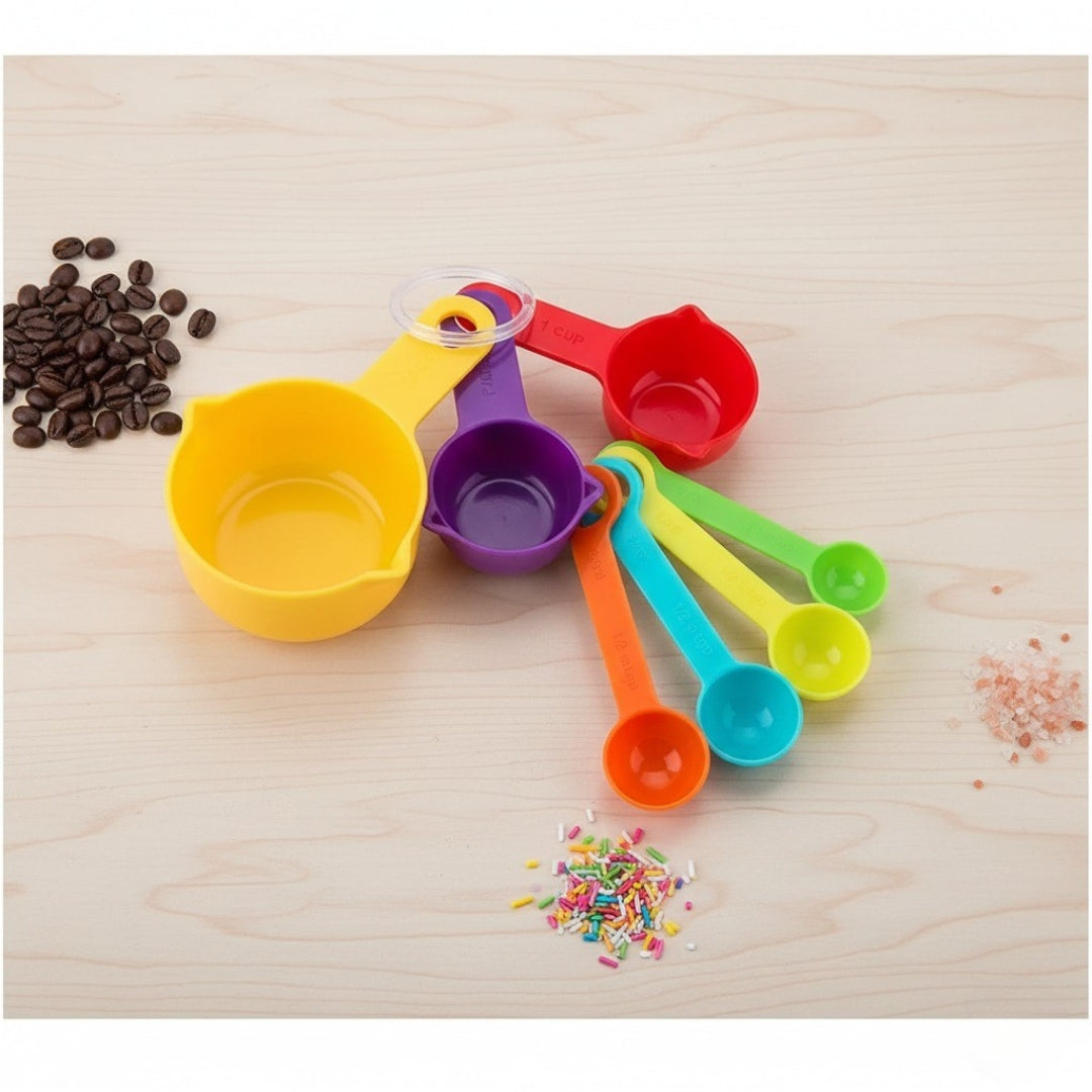 6-Piece Plastic Measuring Spoons Set – Kitchen Measuring Tools
