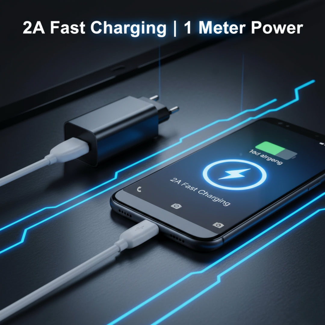2A Fast Charging Micro USB Cable – 1 Meter for Android Devices