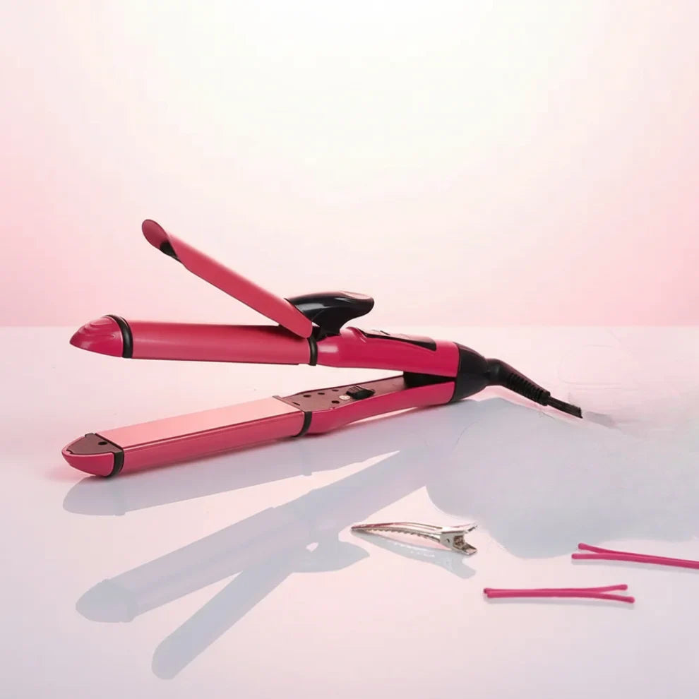 One Tool, Endless Hairstyles: 2-in-1 Hair Straightener & Curler!