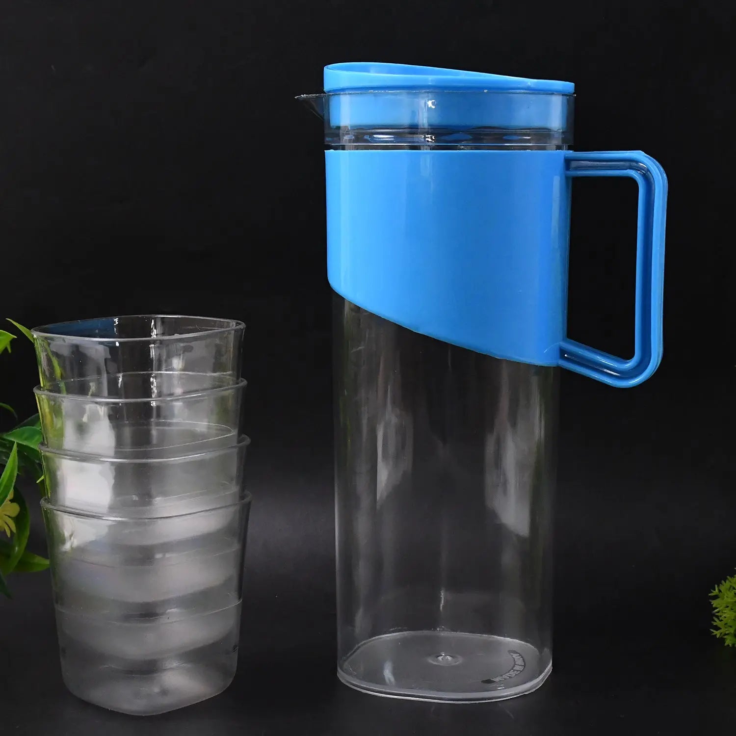 Transparent Stylish Premium Jug with Elegant Handle – 2000ml, 4 Pieces - Chestore