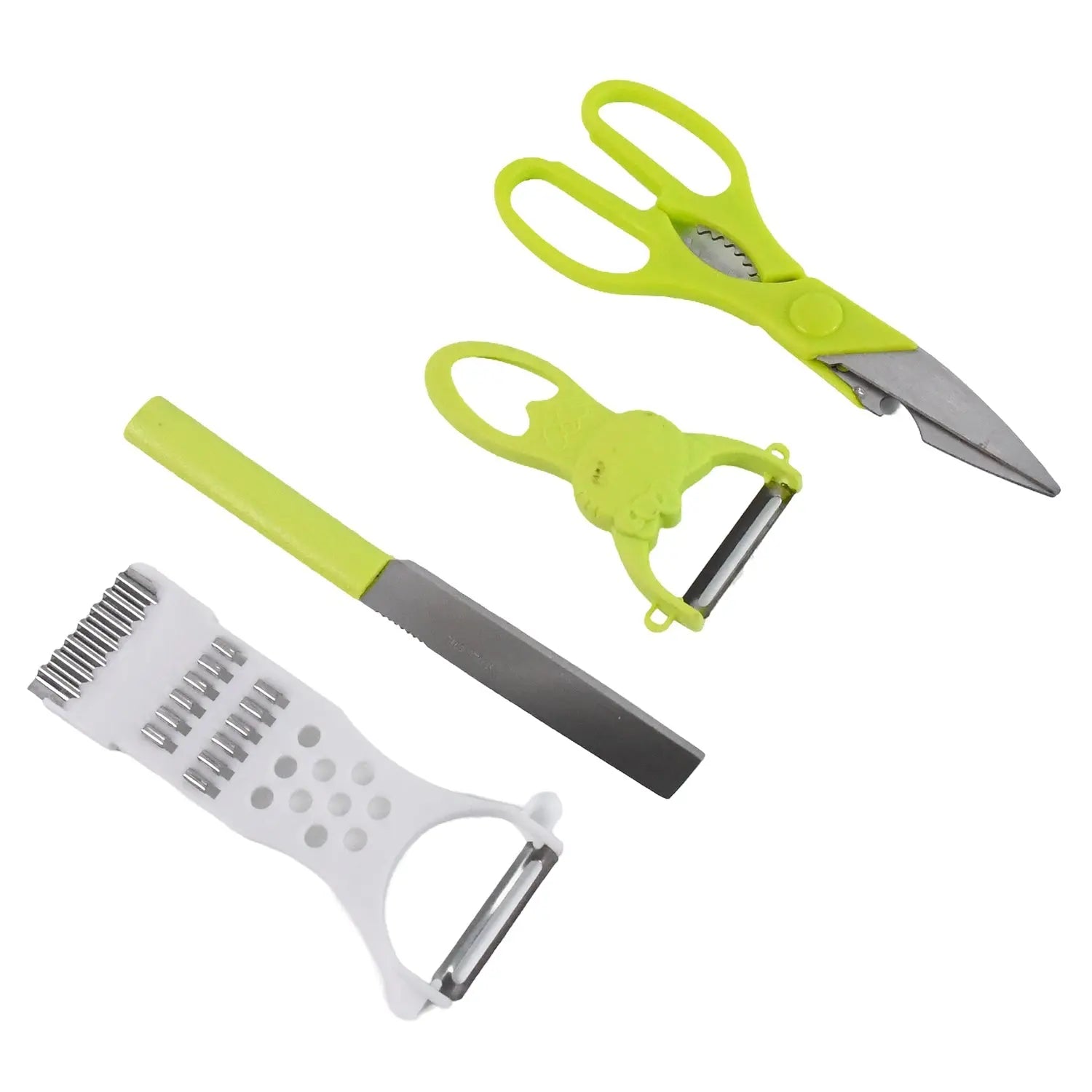 4 - Piece Kitchen Cutting Set – Scissors, Peeler, Grater, Slicer & Knife 🔪✨ - Chestore