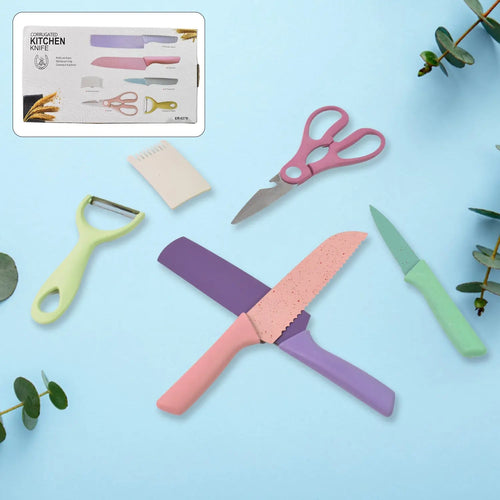 Professional Colorful Kitchen Knives Set (6 Pcs Set) - Chestore