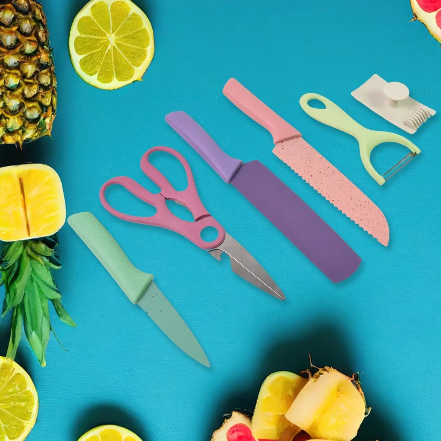 Professional Colorful Kitchen Knives Set (6 Pcs Set) - Chestore