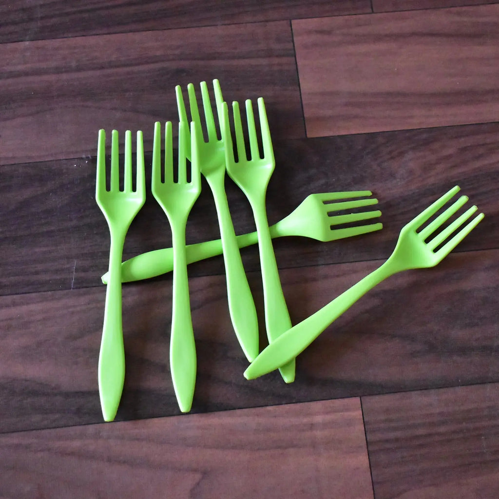 Small Plastic Serving Fork Set – 6 Pcs for Kitchen & Dining - Chestore