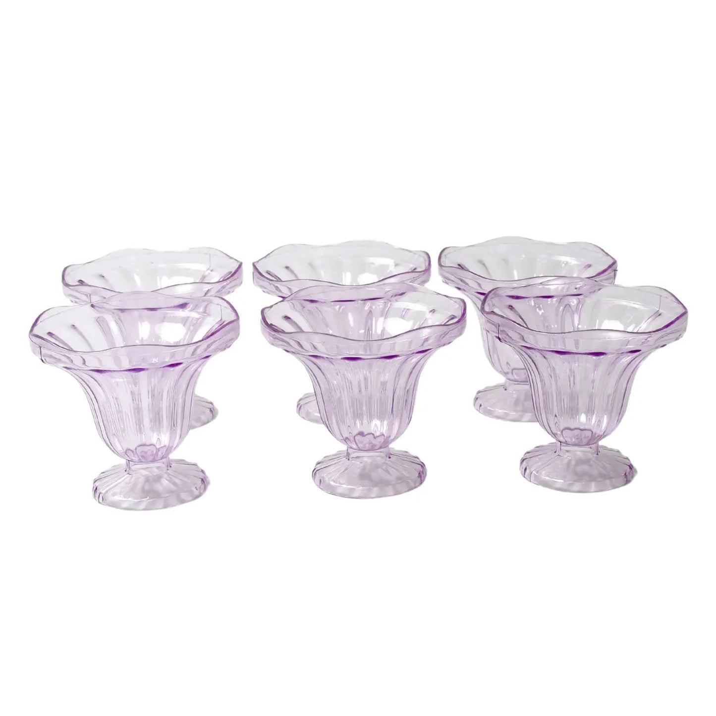 Crystal Plastic Dessert & Ice Cream Bowls – Set of 6 - Chestore