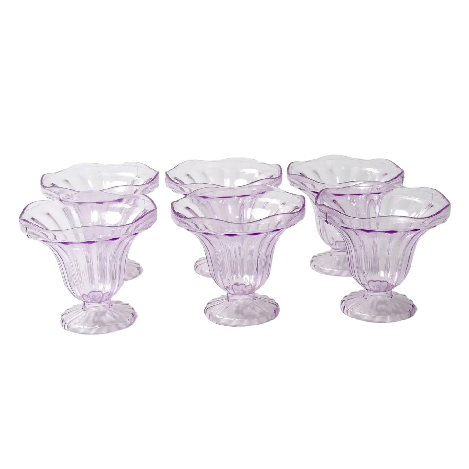 Crystal Plastic Dessert & Ice Cream Bowls – Set of 6 - Chestore
