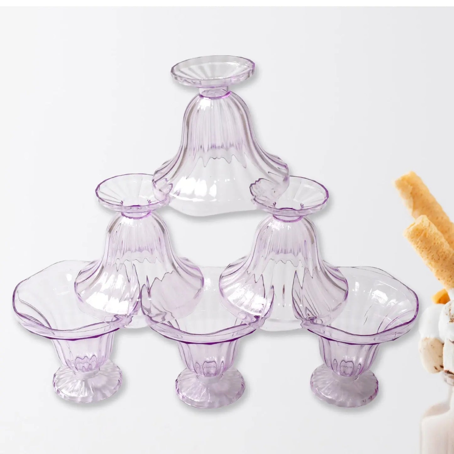 Crystal Plastic Dessert & Ice Cream Bowls – Set of 6 - Chestore