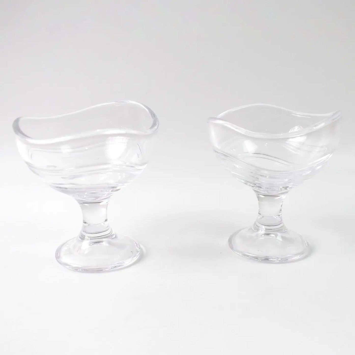 Elegant Glass Dessert Bowls & Ice Cream Cups – 2 Pc Footed Serveware Set - Chestore