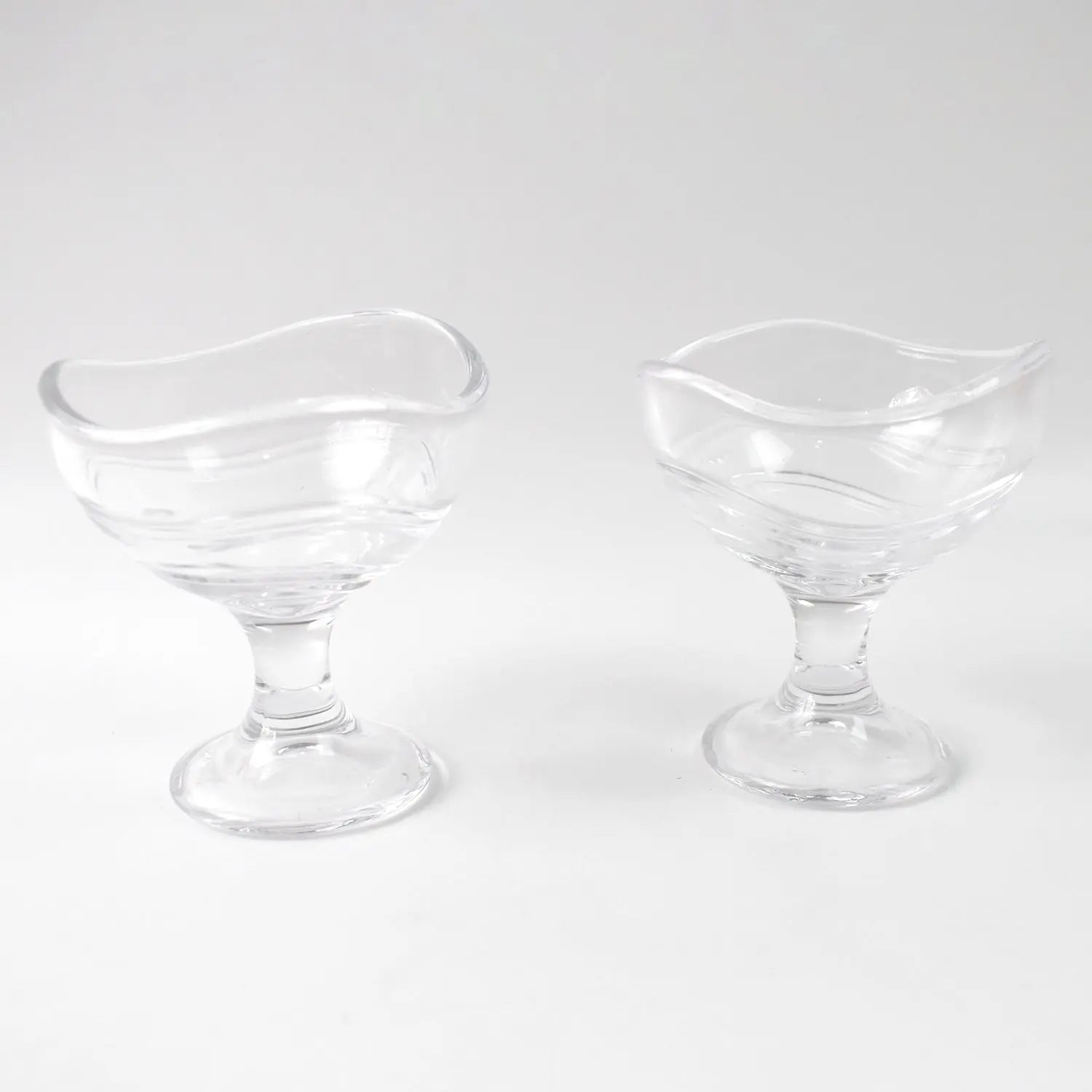 Elegant Glass Dessert Bowls & Ice Cream Cups – 2 Pc Footed Serveware Set - Chestore