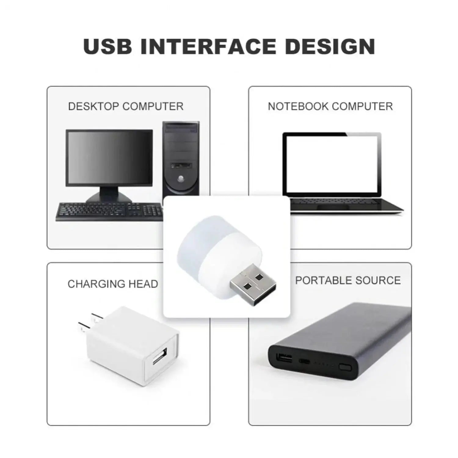 Mini USB LED Night Light Lamp – Portable 5 Pcs Set for PC & Laptop – Mix Colors - Chestore