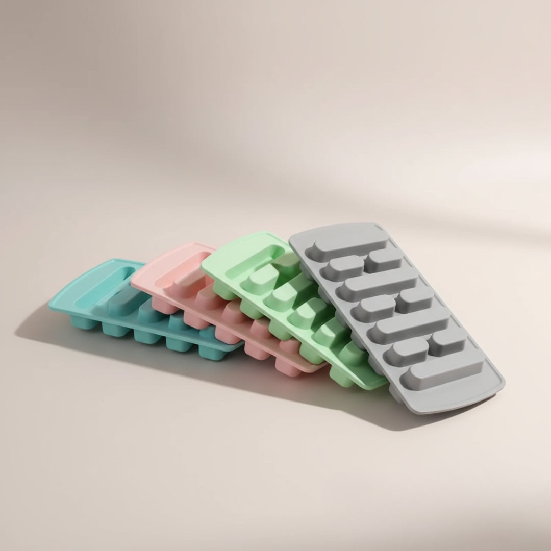 4-Piece Fancy Ice Cube Tray Set – Multi-Purpose Silicone Molds