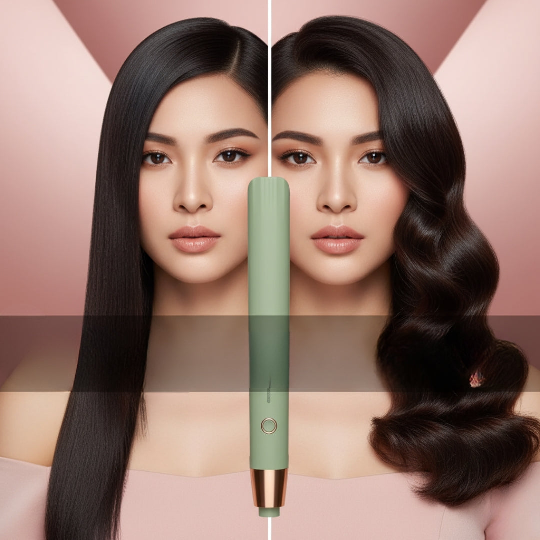 Portable 2-in-1 Hair Straightener & Curler – Compact Styling Iron