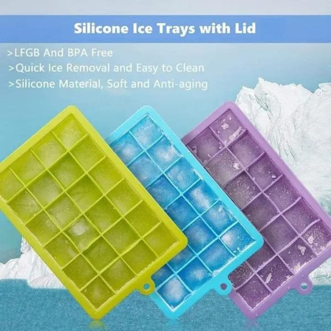 Silicone Ice Cube Tray – 24-Cavity Flexible BPA-Free Ice Mold with Easy Release for Drinks & Cocktails