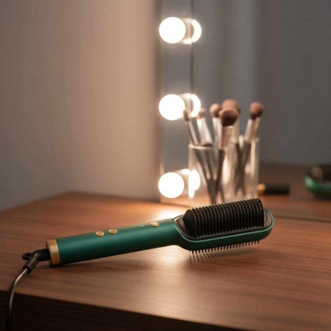 Hair Straightener Comb for Women – Multicolor Electric Styling Brush with 5 Temperature Settings