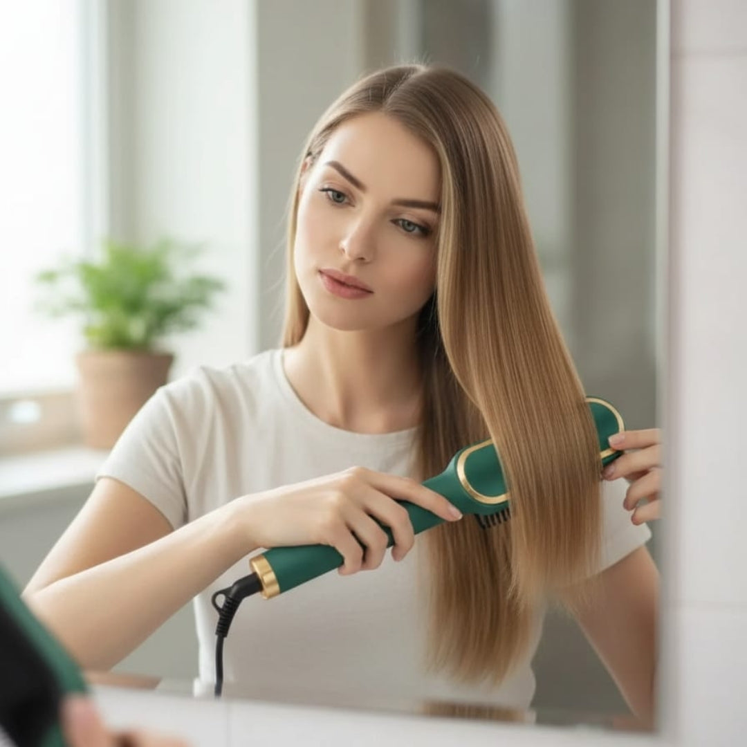 Hair Straightener Comb for Women – Multicolor Electric Styling Brush with 5 Temperature Settings