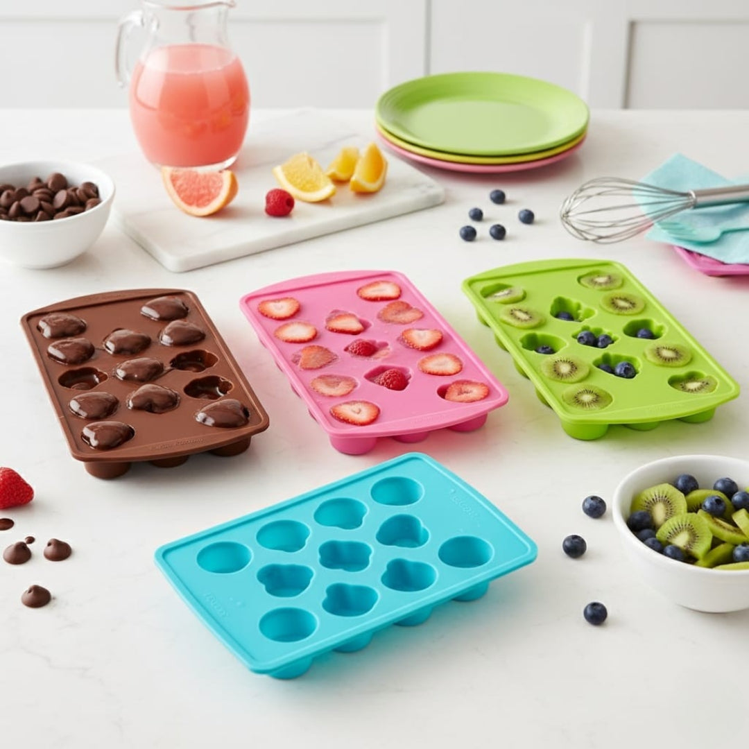 Heart-Shaped Ice Cube Tray – Flexible & Easy-Release Silicone Mold