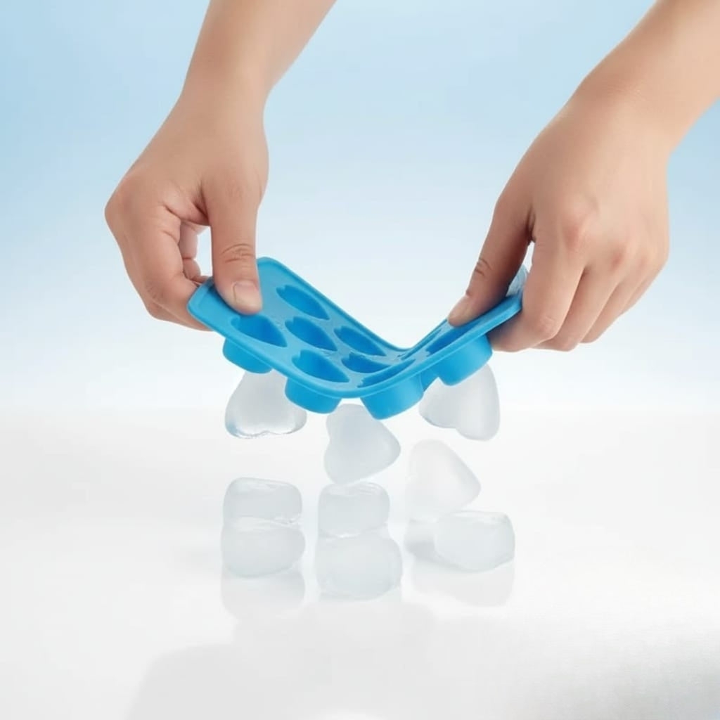 Heart-Shaped Ice Cube Tray – Flexible & Easy-Release Silicone Mold