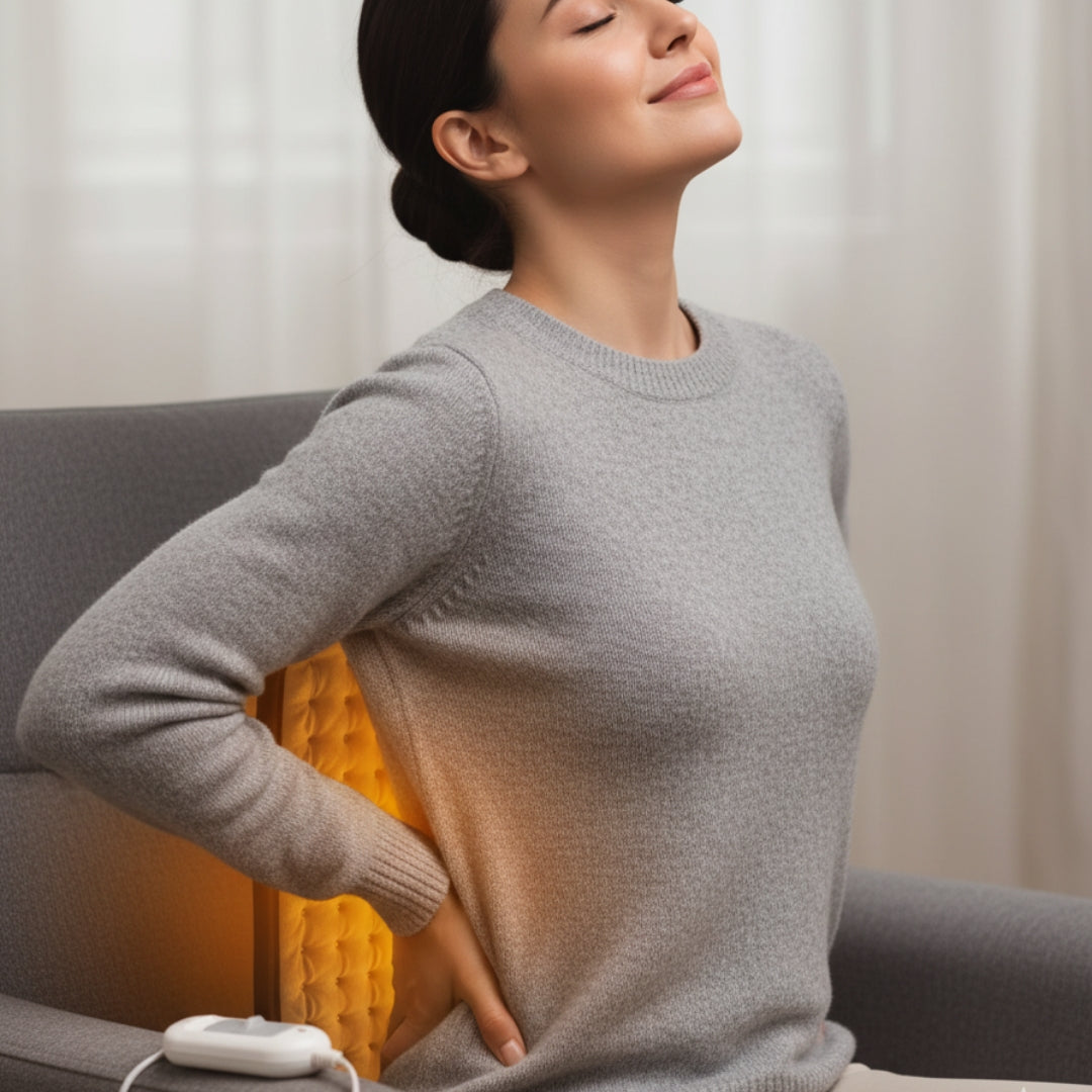 Electric Heating Pad Brown Orthopaedic Heating Belt – Pain Relief for Back, Neck & Shoulder