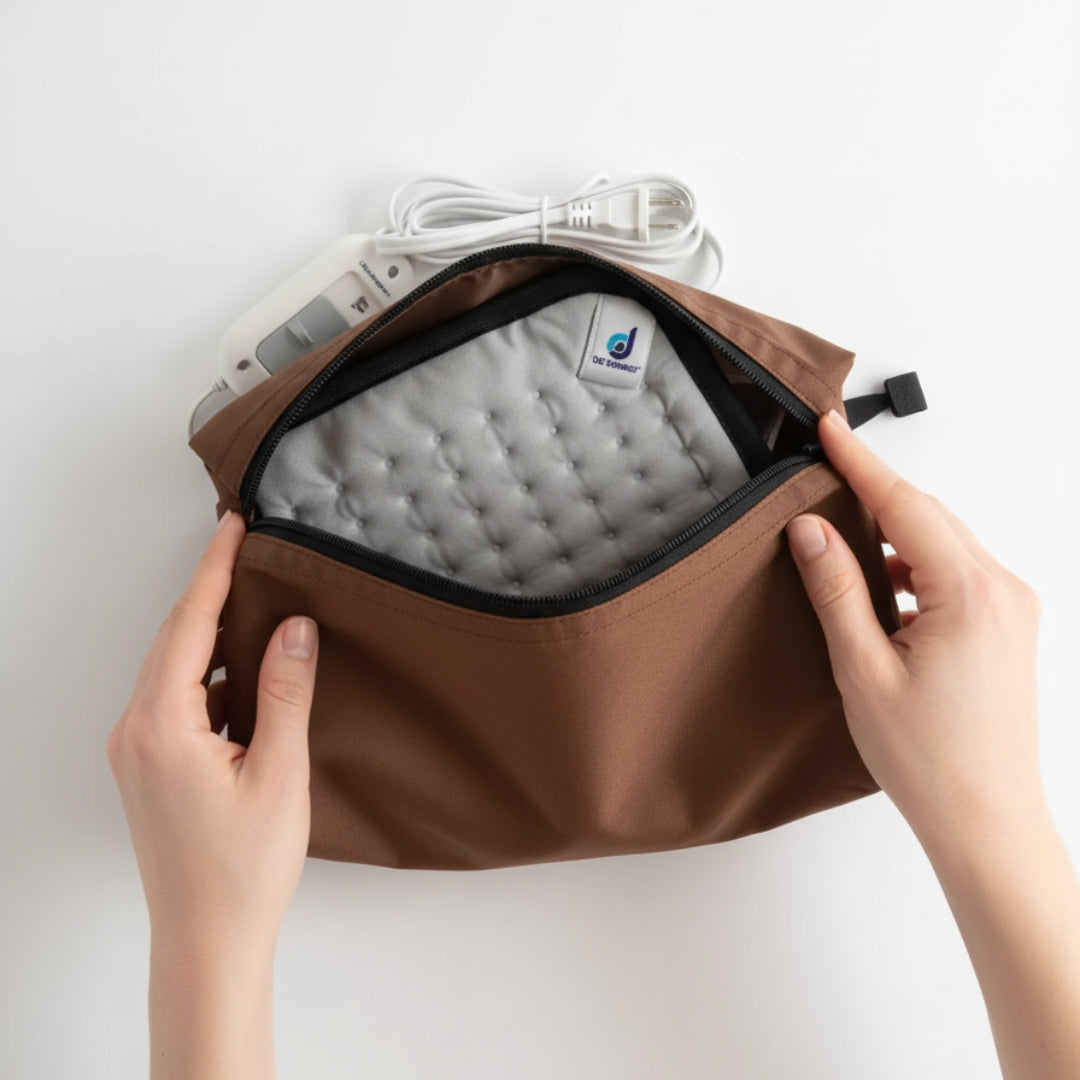 Electric Heating Pad Brown Orthopaedic Heating Belt – Pain Relief for Back, Neck & Shoulder