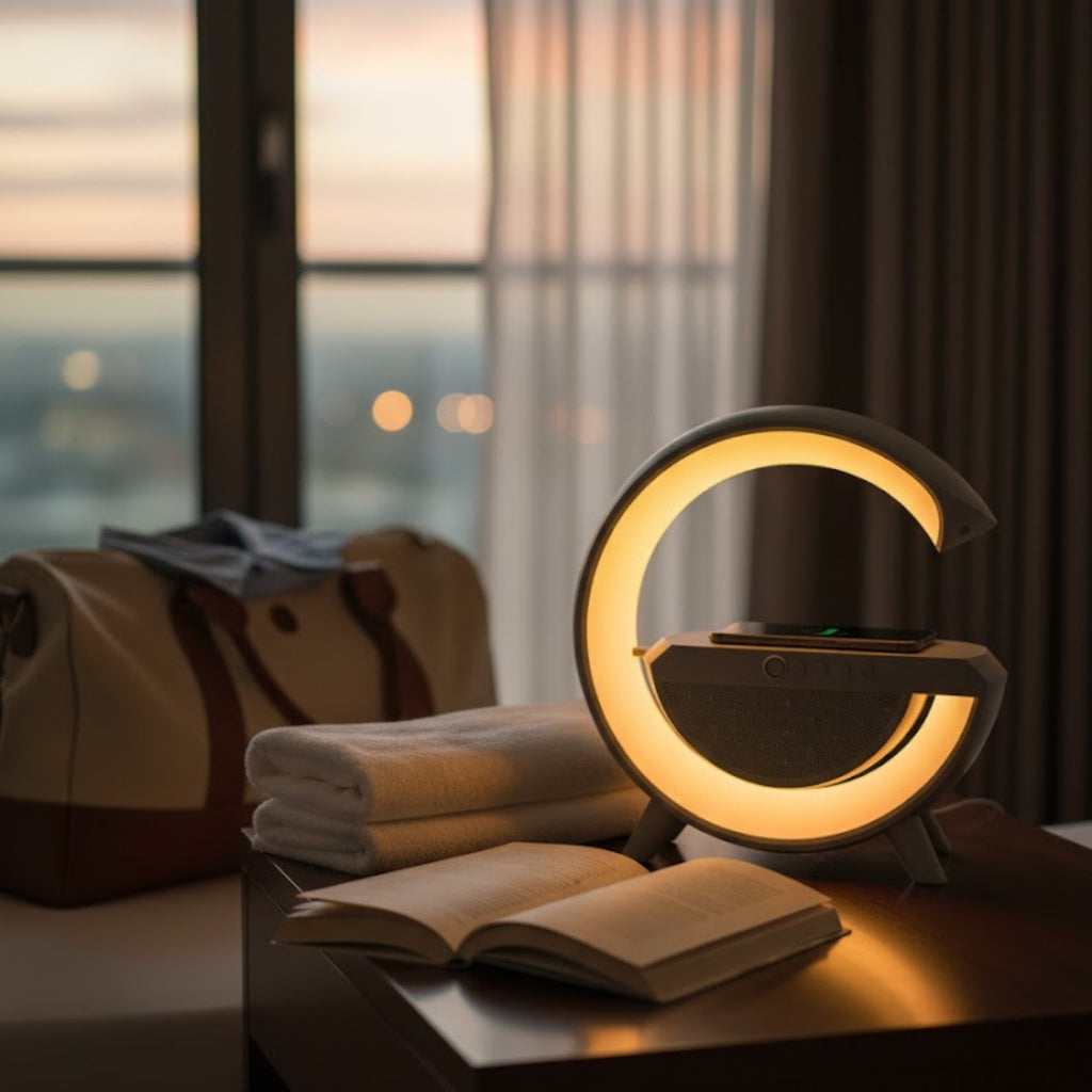 G-Shape LED Wireless Charging Speaker Lamp – 4-in-1 Bluetooth Speaker