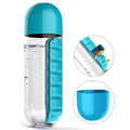 600ml Water Bottle with Pill Organizer – Travel-Friendly, Daily Medicine Storage Bottle