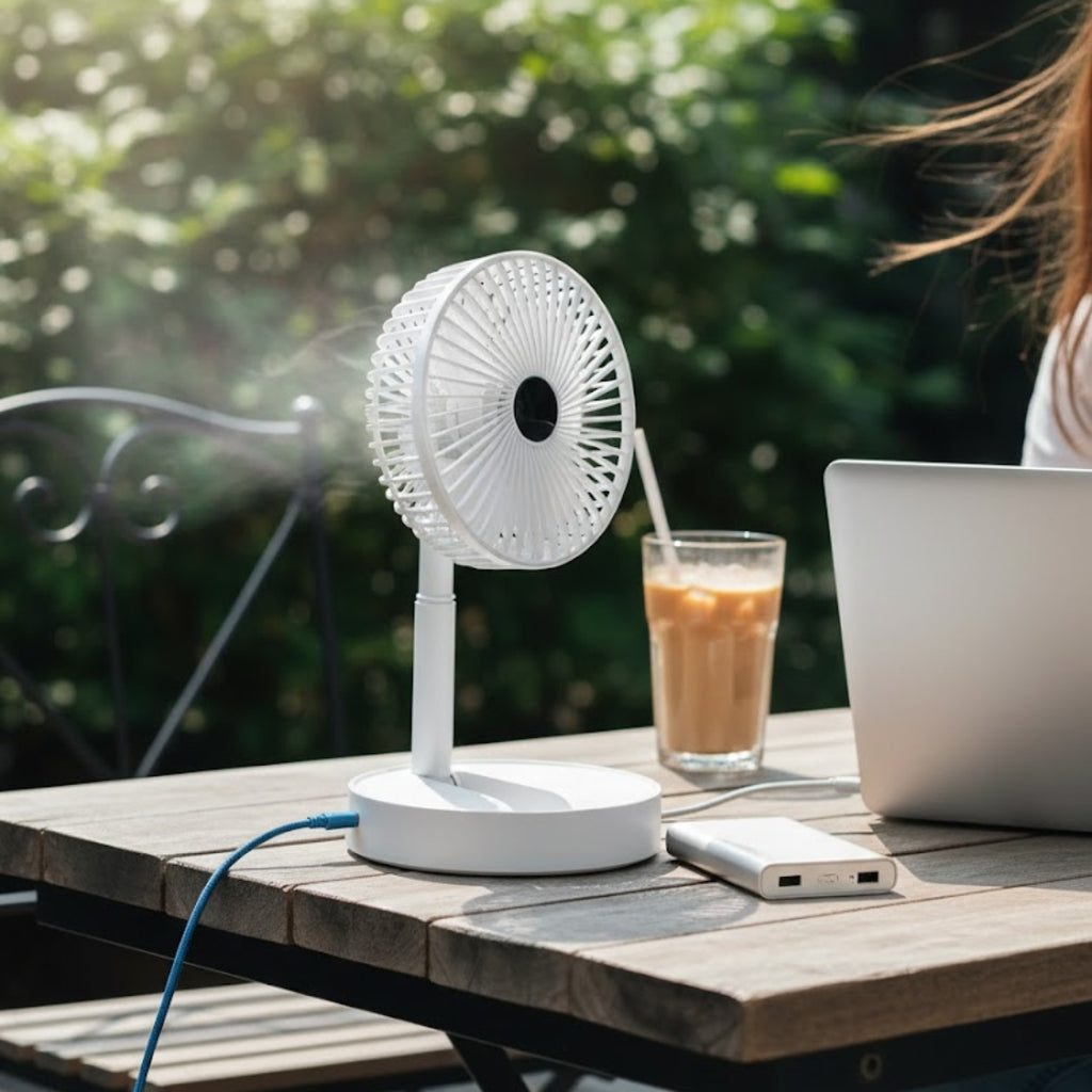 Powerful Rechargeable Table Fan – Portable USB Battery-Powered Desk Fan