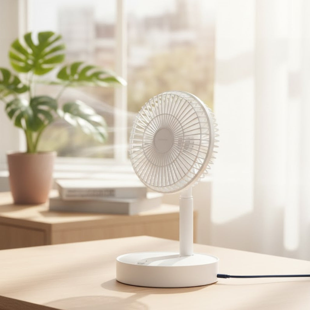 Powerful Rechargeable Table Fan – Portable USB Battery-Powered Desk Fan