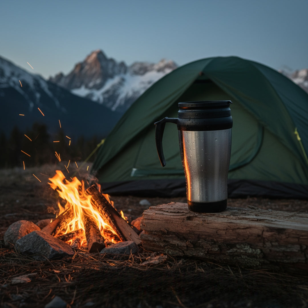 Stainless Steel Insulated Coffee Cups – Double-Walled Travel Mugs with Lid & Handle