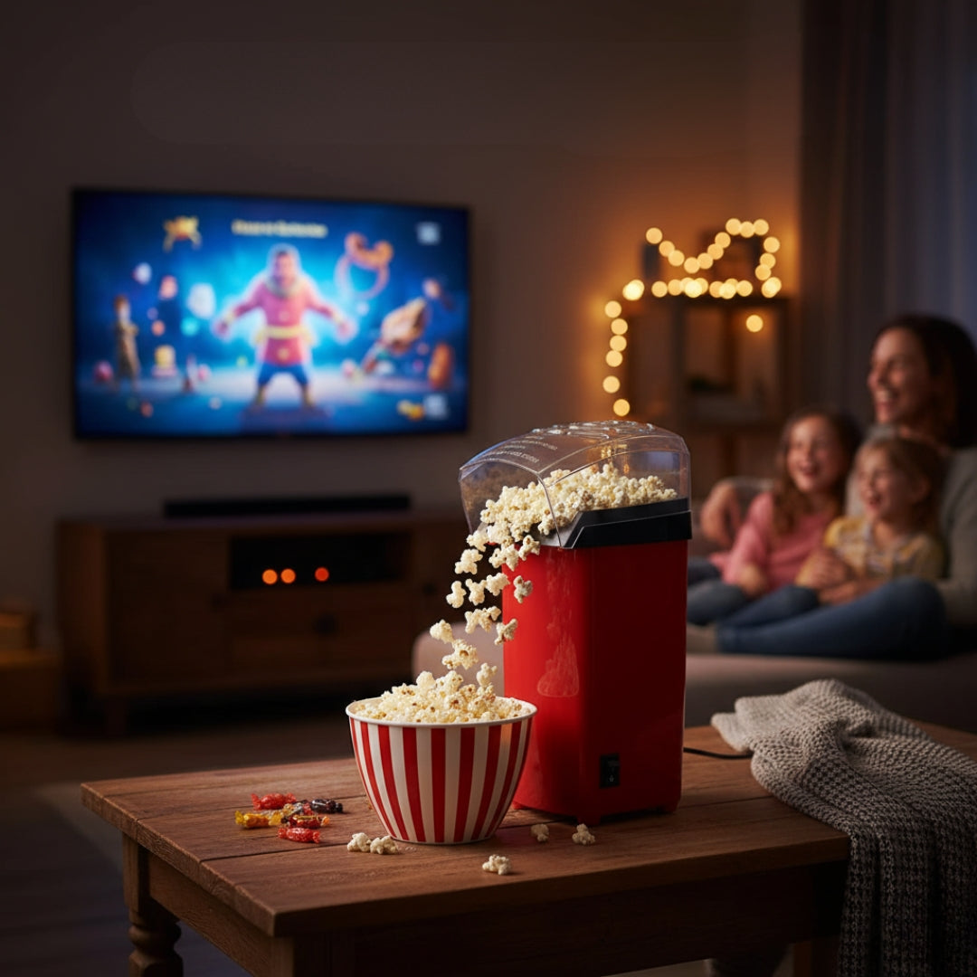 Electric Popcorn Maker – Hot Air Popper Machine for Oil-Free Healthy Snacks at Home