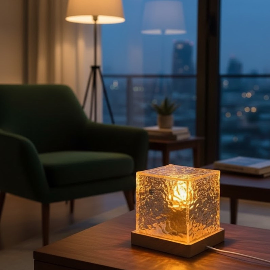 Rotating Water Ripple Night Light Aura Lamp – Serene Ambient Projection