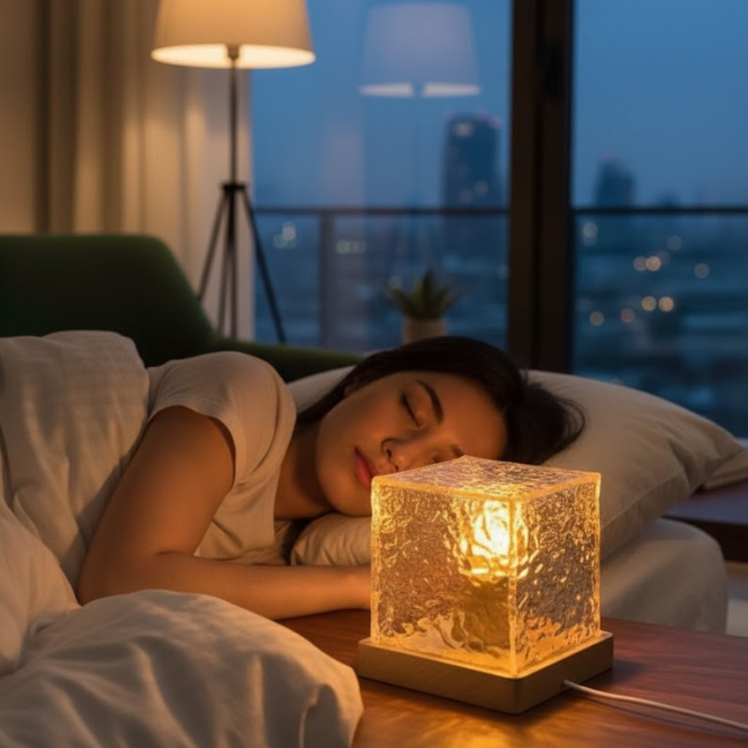 Rotating Water Ripple Night Light Aura Lamp – Serene Ambient Projection