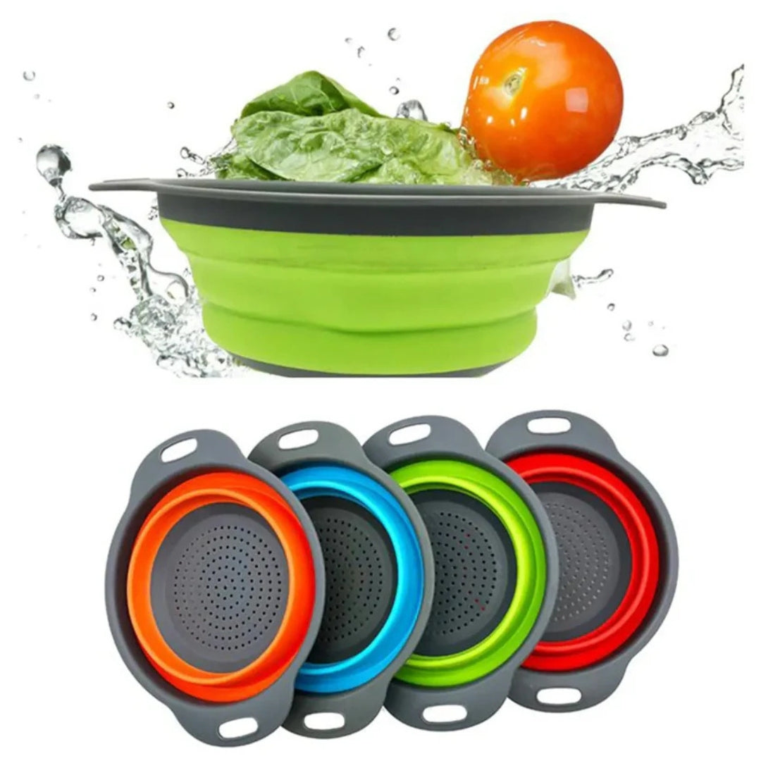Foldable Silicone Strainer – Round Collapsible Colander for Kitchen Use