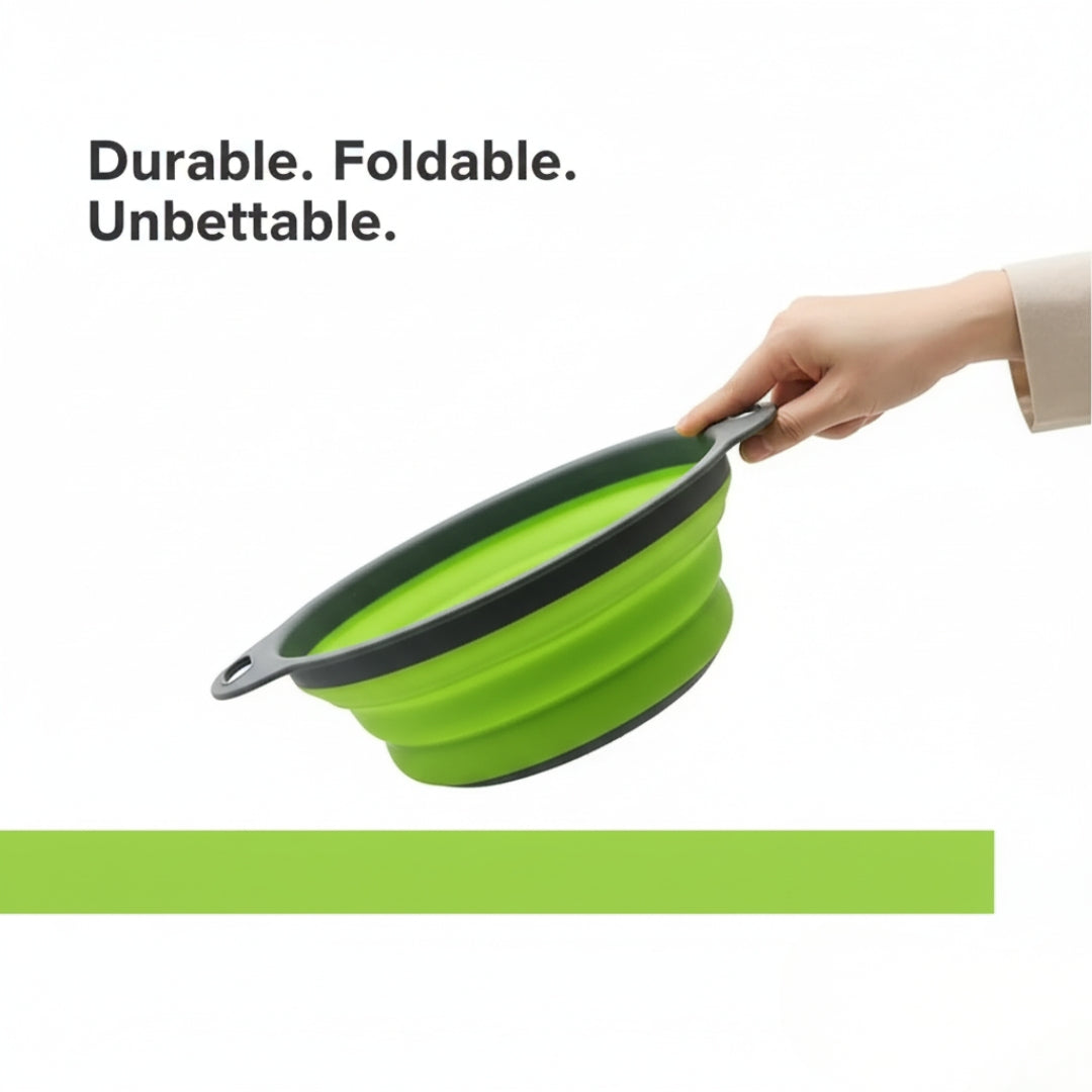 Foldable Silicone Strainer – Round Collapsible Colander for Kitchen Use