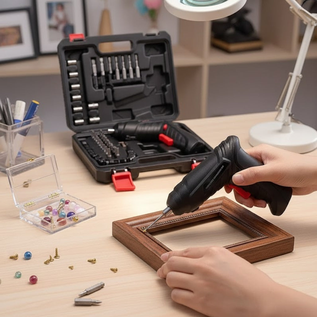 Metal Electric Screwdriver with 47-Piece Bit Set – Versatile Tool for DIY Projects