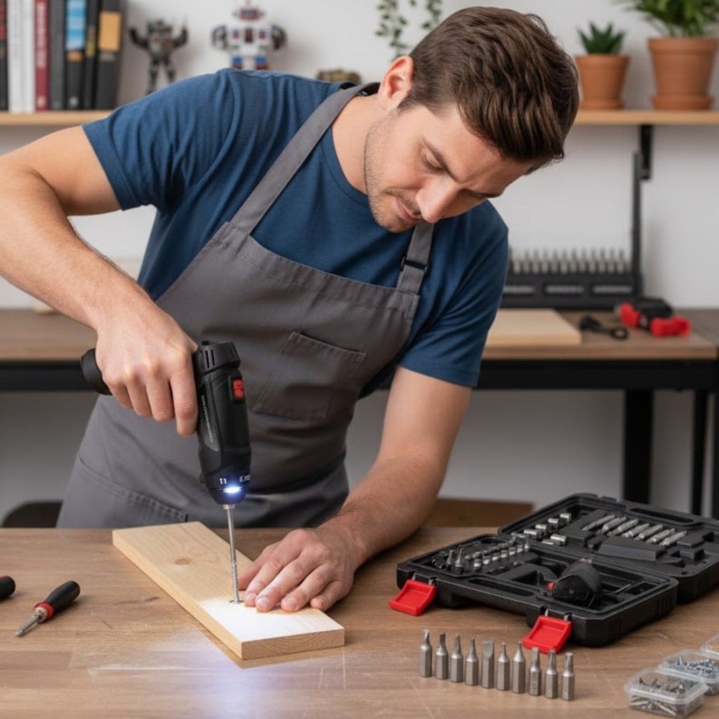 Metal Electric Screwdriver with 47-Piece Bit Set – Versatile Tool for DIY Projects