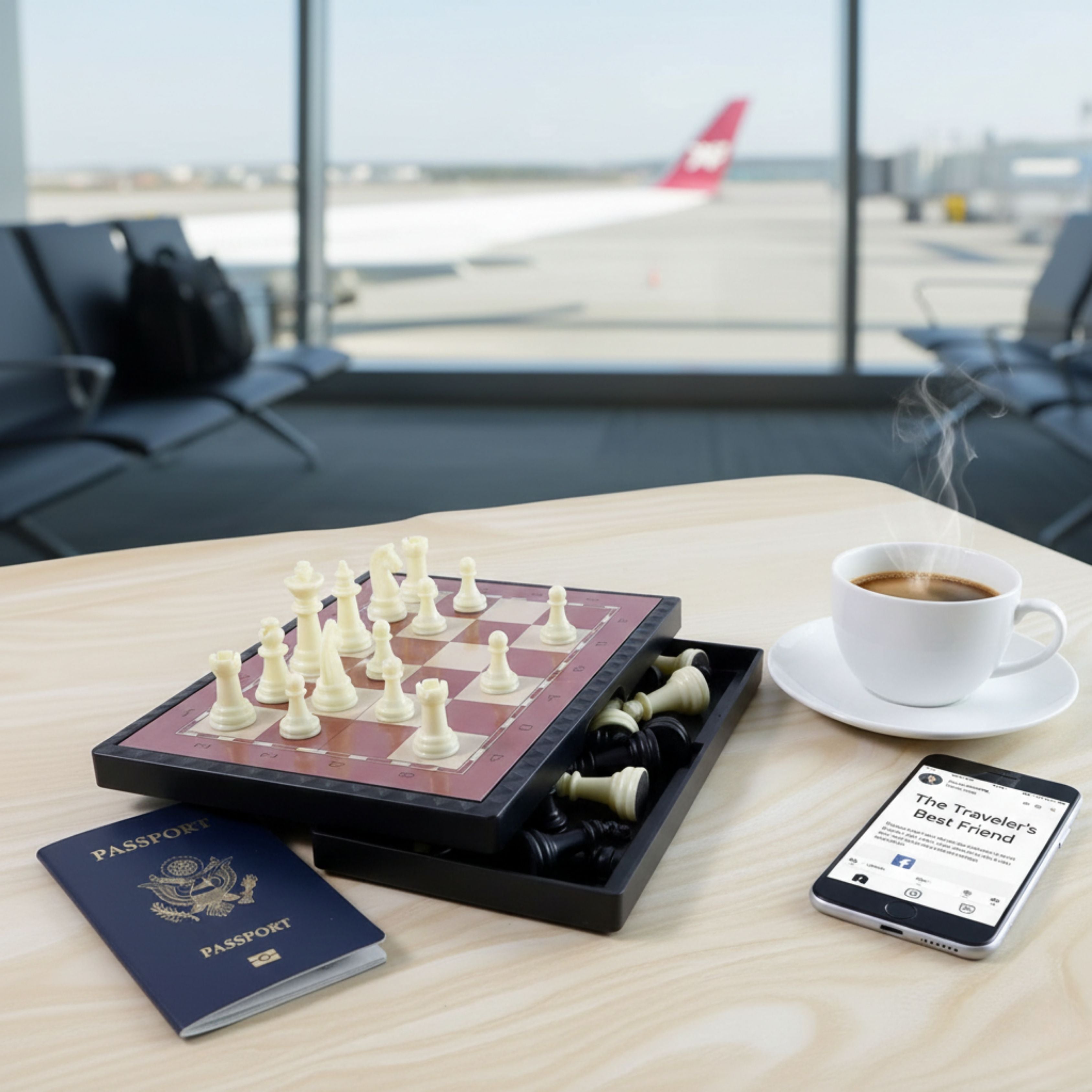 Foldable Magnetic Chess Board Game Set (24 X 24 Cm)