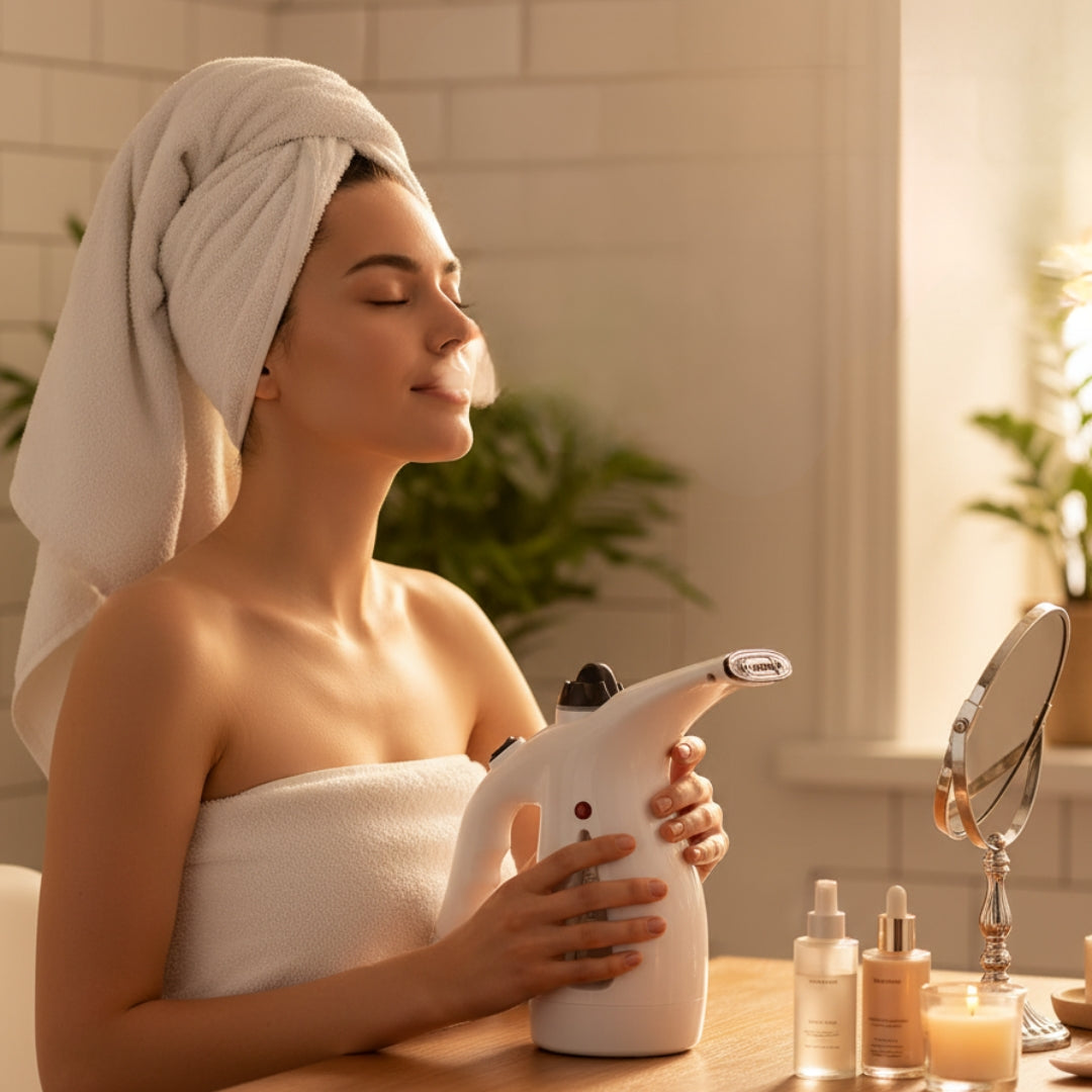 4-in-1 Handheld Garment & Facial Steamer – Portable Beauty & Wrinkle Removal Device