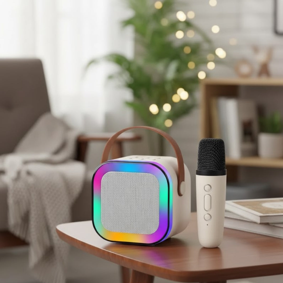 Mini Portable Bluetooth Karaoke Speaker with Wireless Microphone – Fun Singing Anywhere