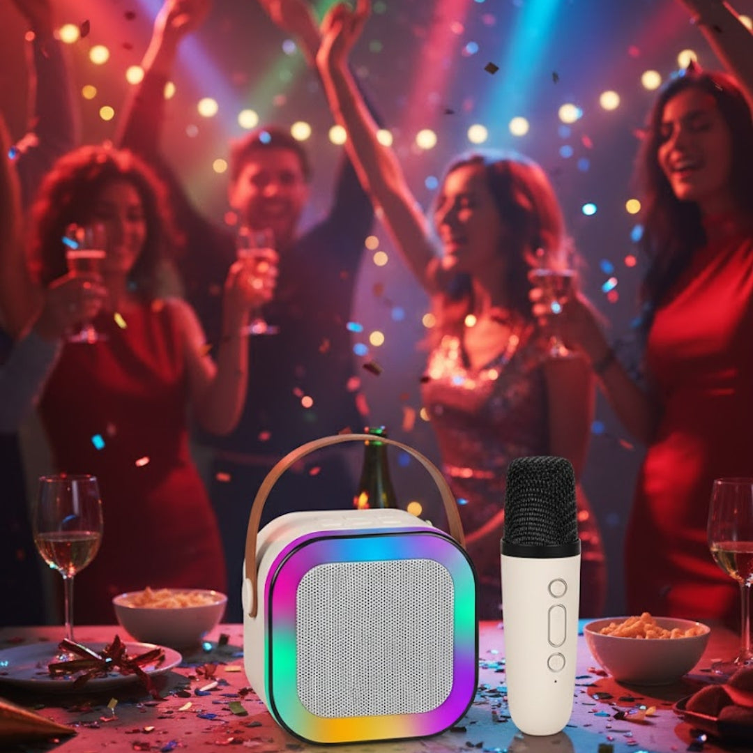 Mini Portable Bluetooth Karaoke Speaker with Wireless Microphone – Fun Singing Anywhere
