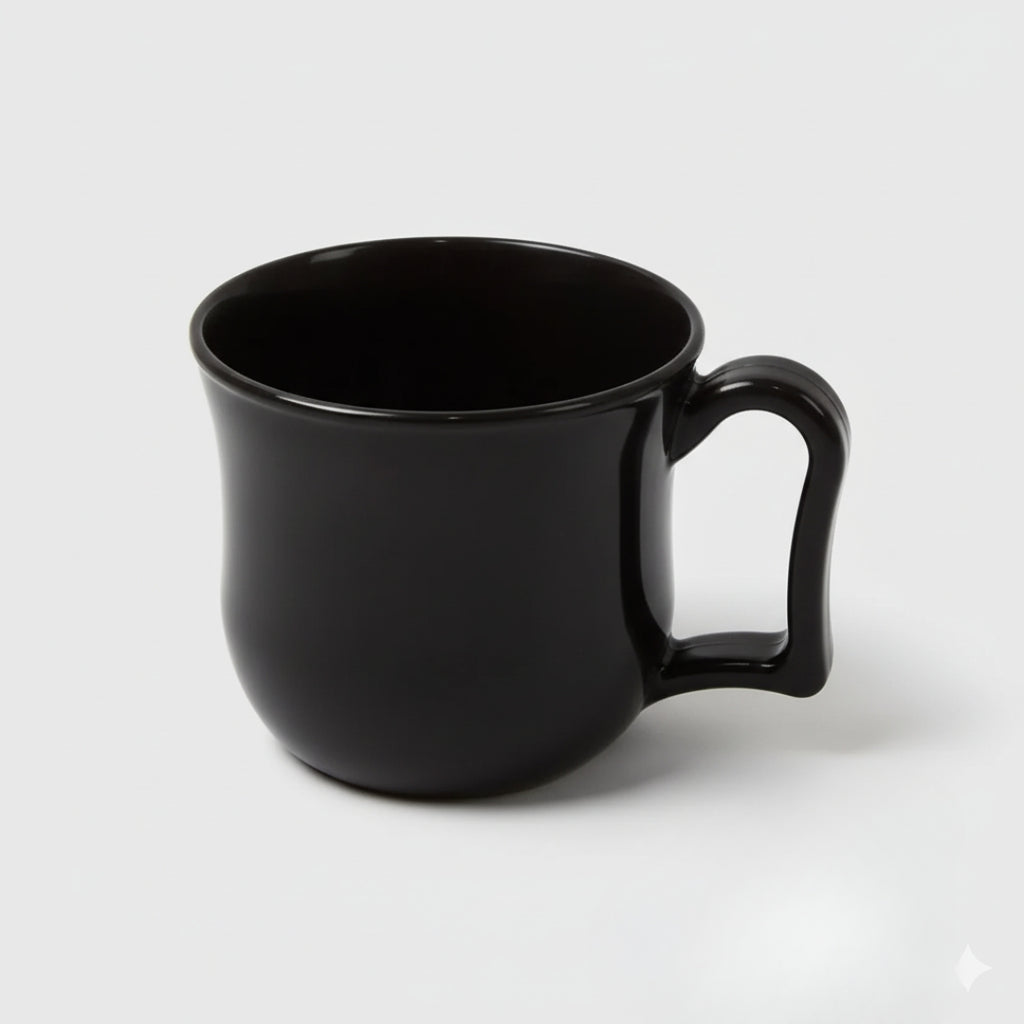 Black Plastic Coffee & Tea Mug with Handle – Premium Quality
