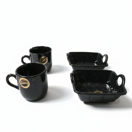 Ceramic Tea & Coffee Mug Set – 4 Pcs Elegant Cups