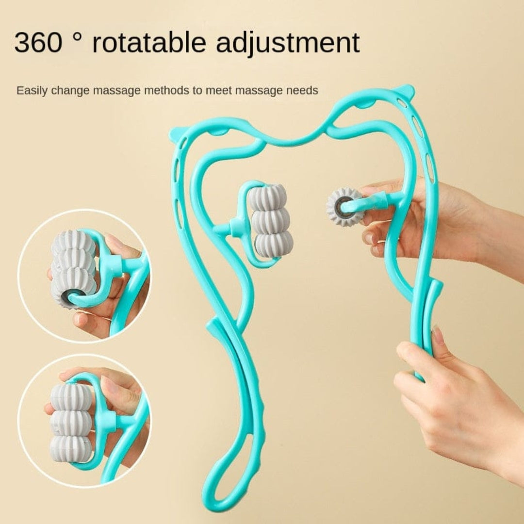 Dual Trigger-Point Handheld Neck & Shoulder Massager – Deep Tissue Relief, Portable