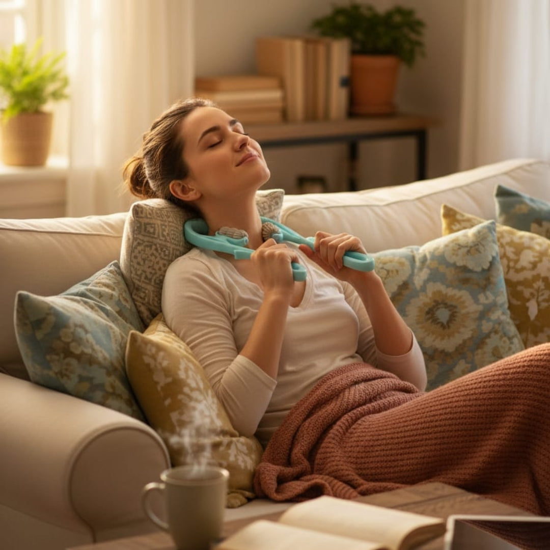 Dual Trigger-Point Handheld Neck & Shoulder Massager – Deep Tissue Relief, Portable