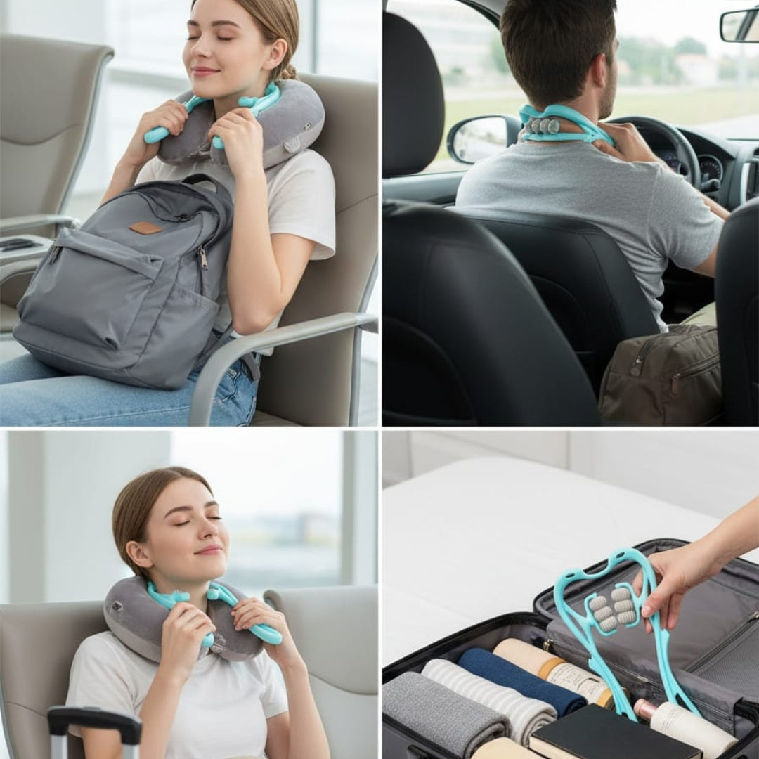 Dual Trigger-Point Handheld Neck & Shoulder Massager – Deep Tissue Relief, Portable