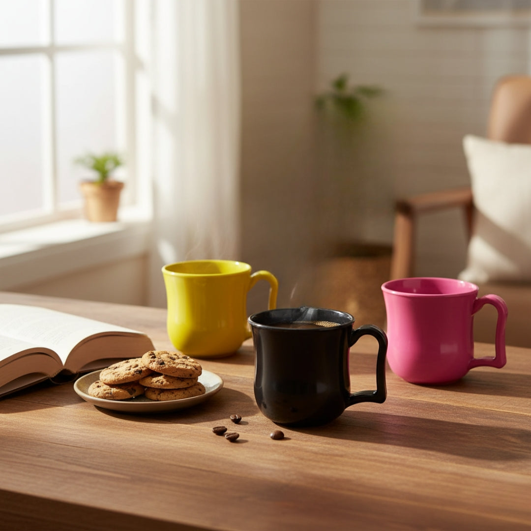 Plastic Coffee & Tea Mug with Handle – Premium Quality (1 Pc)