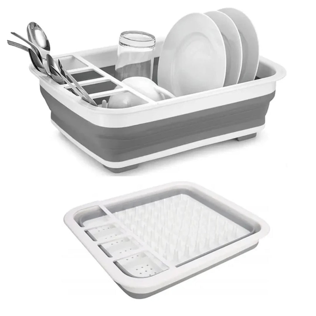 Collapsible Silicone Dish Drying Rack – Folding Drainer