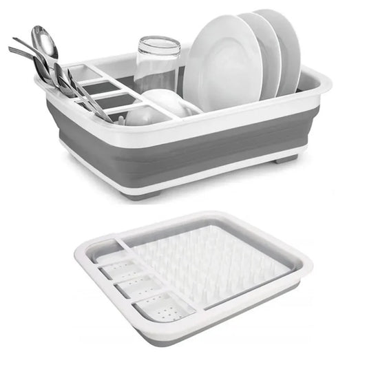 Collapsible Silicone Dish Drying Rack – Folding Drainer