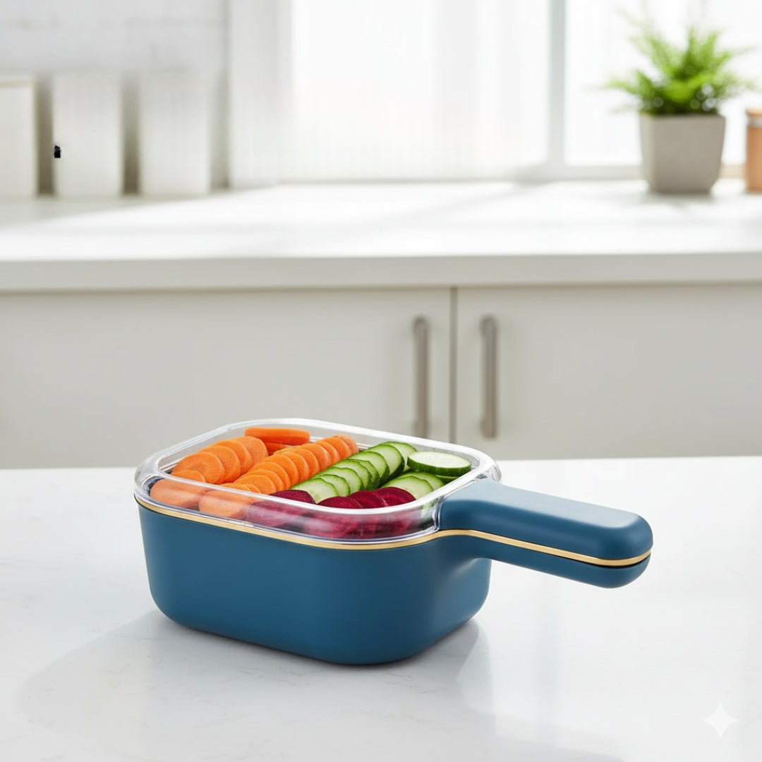 6-in-1 Vegetable Slicer & Cutter with Storage Container – Kitchen Tool