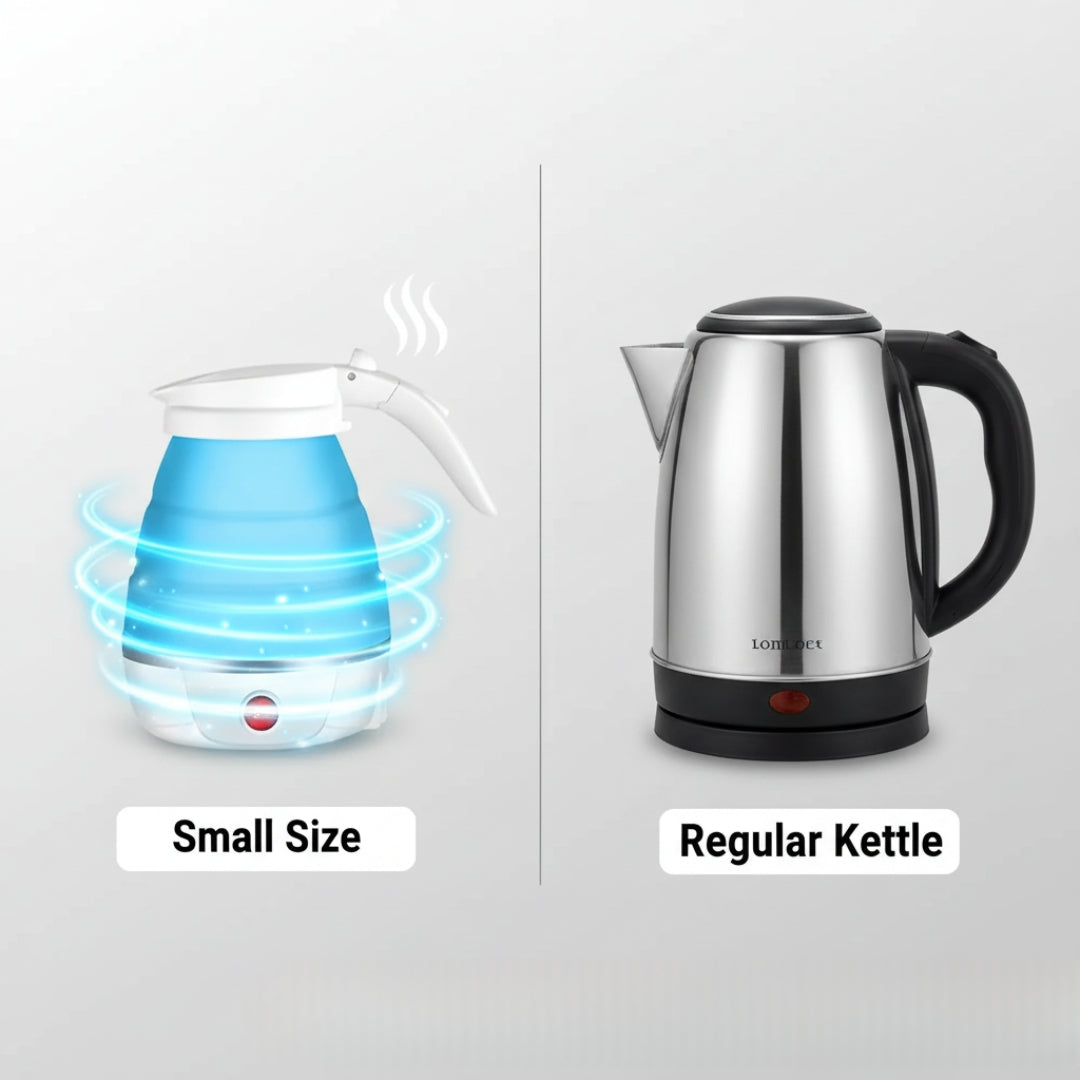 Foldable Electric Kettle – Silicone Collapsible Portable Boiler
